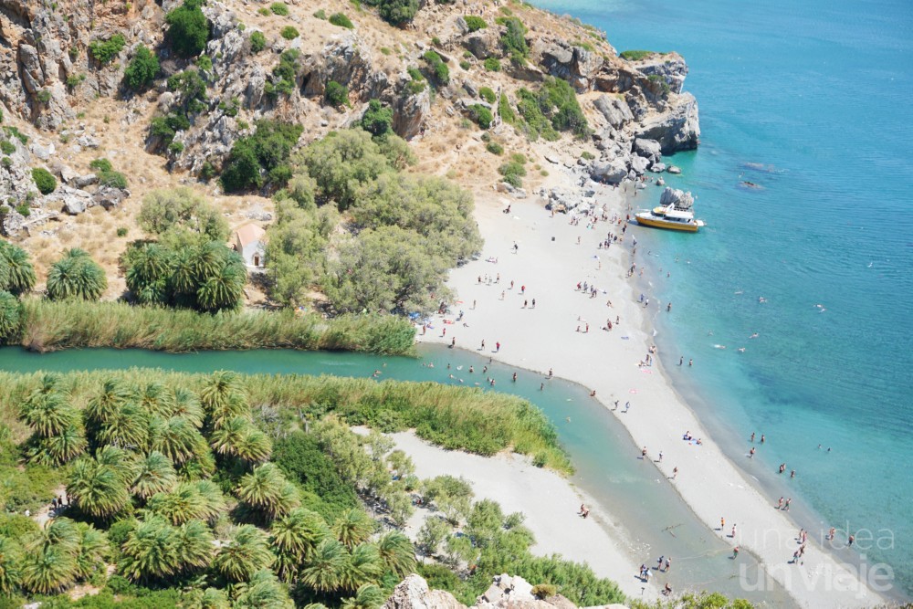 Lugares que visitar en Creta: playa de Preveli