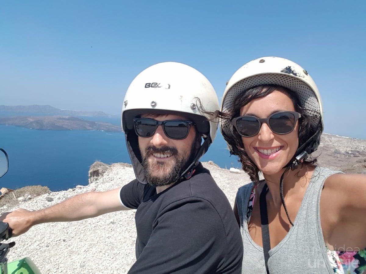 En quad por Santorini