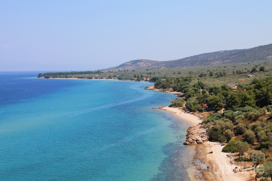 Vistas de la costa en la isla de Thasos - Grecia