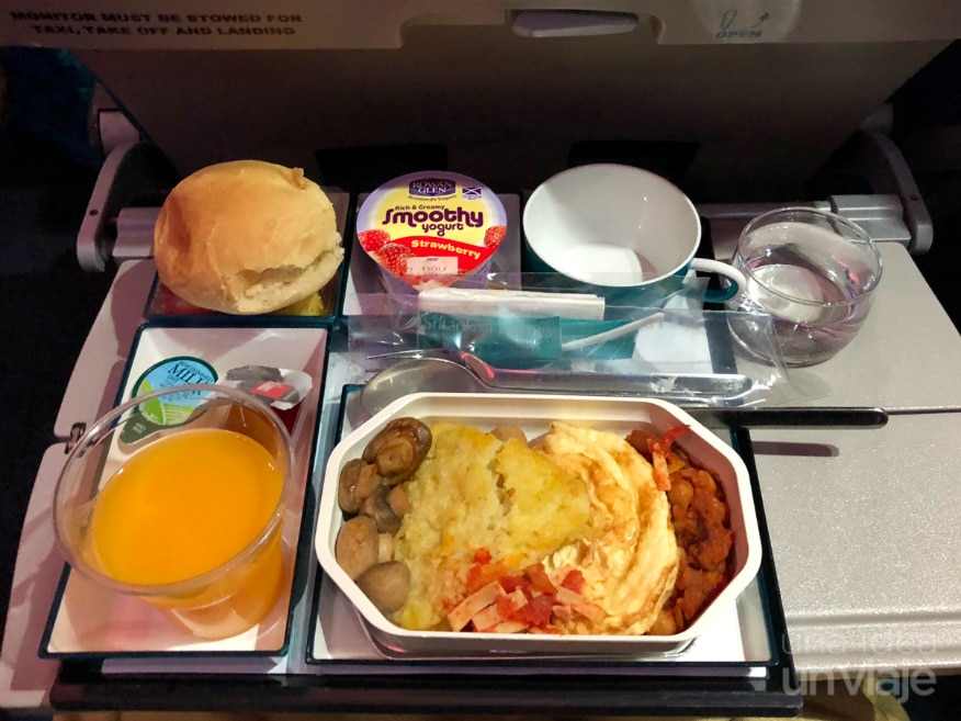 Avión SriLankan Airlines - comida a bordo