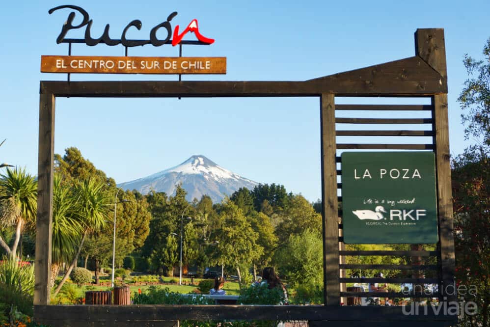 Pucón, vista de Volcán Villarrica