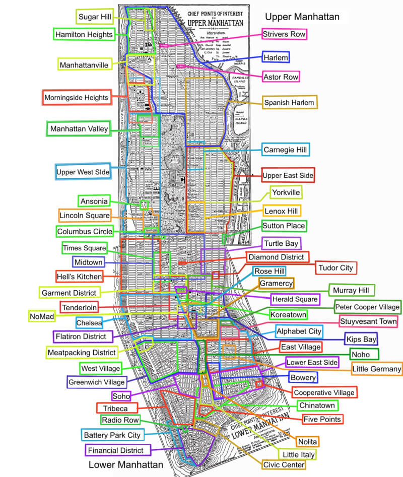 Barrios de Nueva York: Mapa y guía